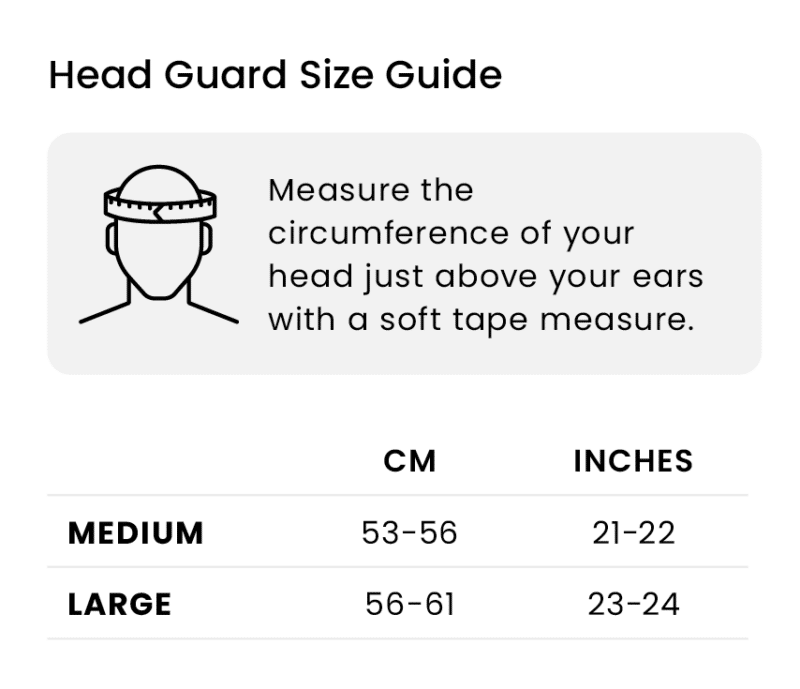 Head guard size guide